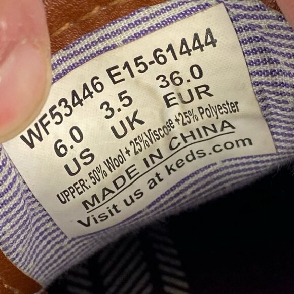 Keds Champion Wool Sneakers Low‎ Top Size 6 Wine Burgundy Casual Shoes Heathered - Picture 9 of 10